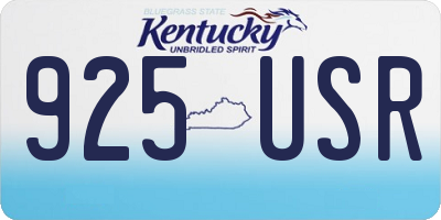 KY license plate 925USR