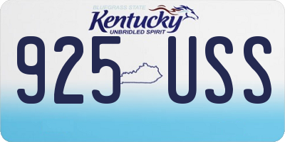 KY license plate 925USS