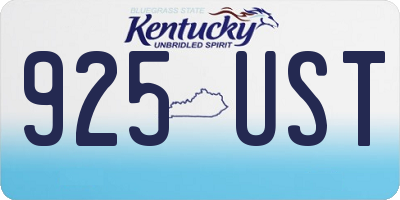 KY license plate 925UST