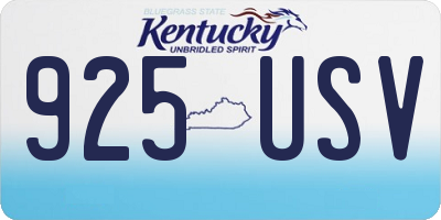 KY license plate 925USV