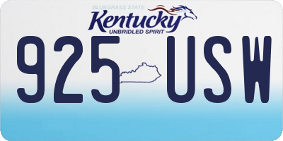 KY license plate 925USW