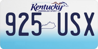 KY license plate 925USX