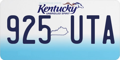 KY license plate 925UTA