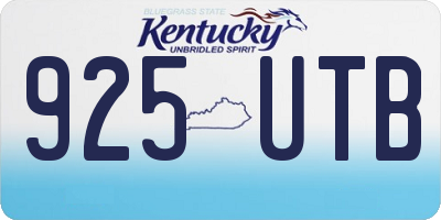 KY license plate 925UTB