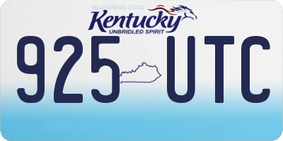 KY license plate 925UTC