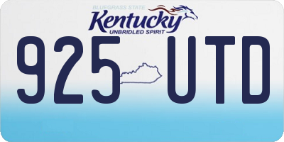 KY license plate 925UTD