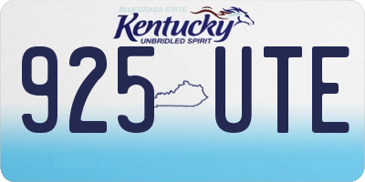 KY license plate 925UTE