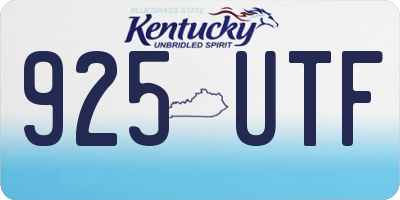 KY license plate 925UTF