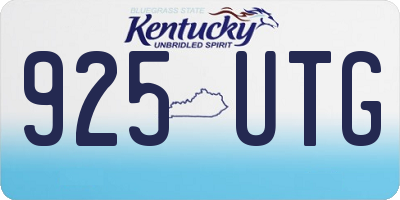 KY license plate 925UTG