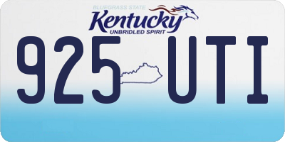 KY license plate 925UTI