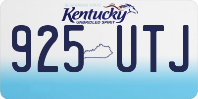 KY license plate 925UTJ