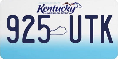 KY license plate 925UTK
