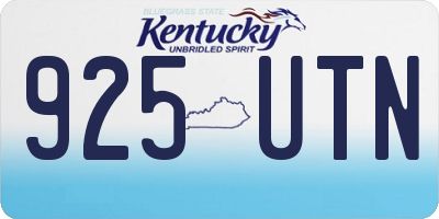 KY license plate 925UTN