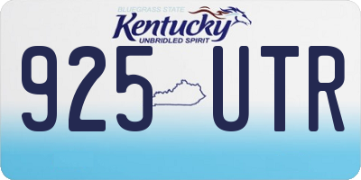 KY license plate 925UTR