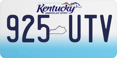 KY license plate 925UTV