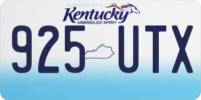KY license plate 925UTX