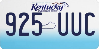 KY license plate 925UUC