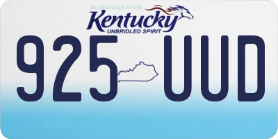 KY license plate 925UUD