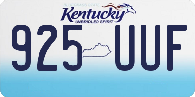 KY license plate 925UUF