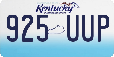 KY license plate 925UUP