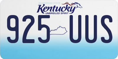 KY license plate 925UUS