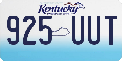 KY license plate 925UUT