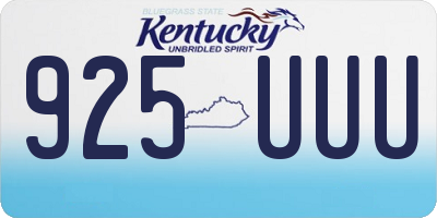 KY license plate 925UUU