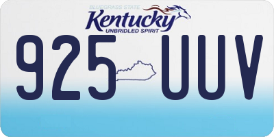 KY license plate 925UUV