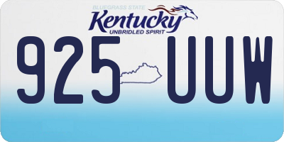 KY license plate 925UUW