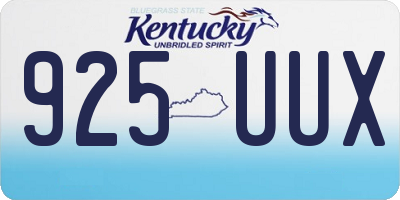 KY license plate 925UUX