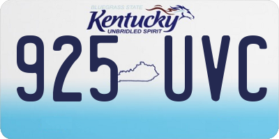 KY license plate 925UVC