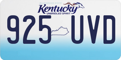 KY license plate 925UVD