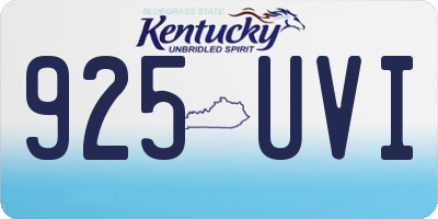 KY license plate 925UVI