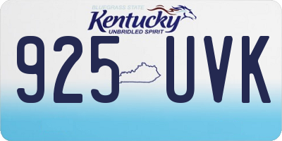 KY license plate 925UVK