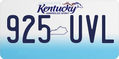 KY license plate 925UVL