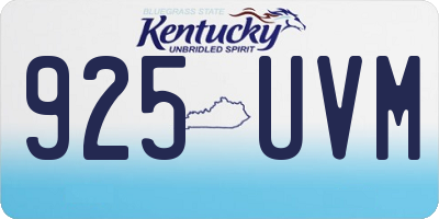 KY license plate 925UVM