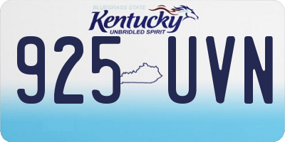 KY license plate 925UVN