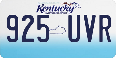 KY license plate 925UVR