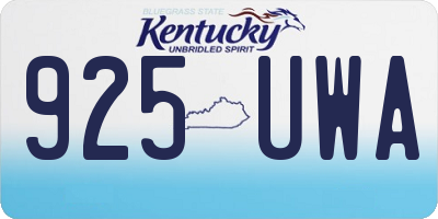KY license plate 925UWA