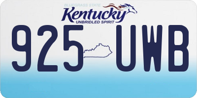 KY license plate 925UWB