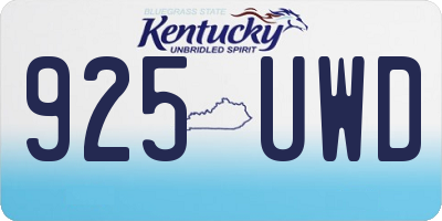 KY license plate 925UWD