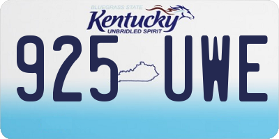 KY license plate 925UWE