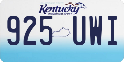 KY license plate 925UWI