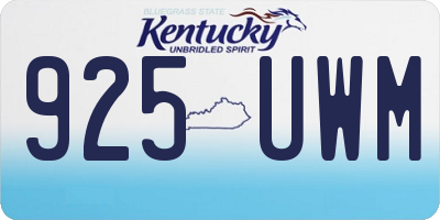 KY license plate 925UWM