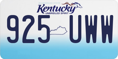 KY license plate 925UWW