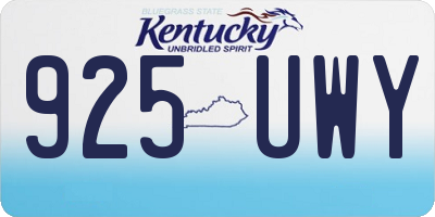 KY license plate 925UWY