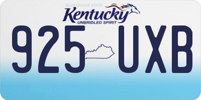 KY license plate 925UXB