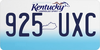 KY license plate 925UXC