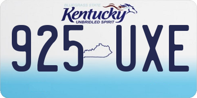 KY license plate 925UXE