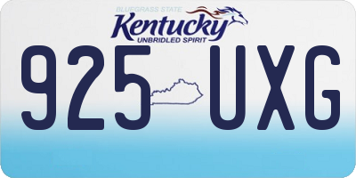 KY license plate 925UXG